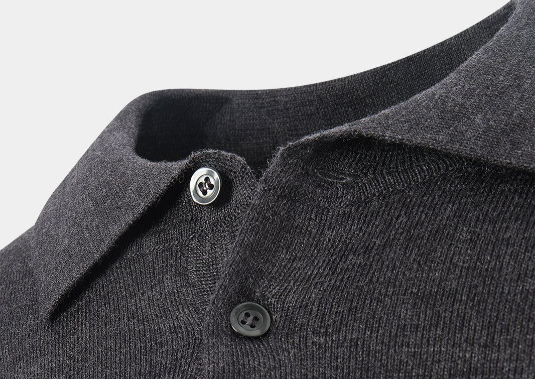Pull col polo en laine