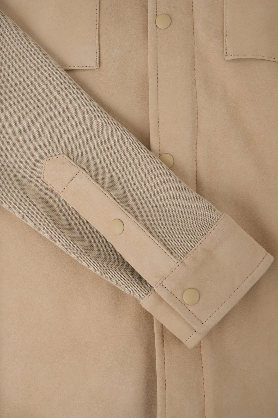 On shirt - Bi-material - Beige