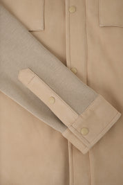 On shirt - Bi-material - Beige