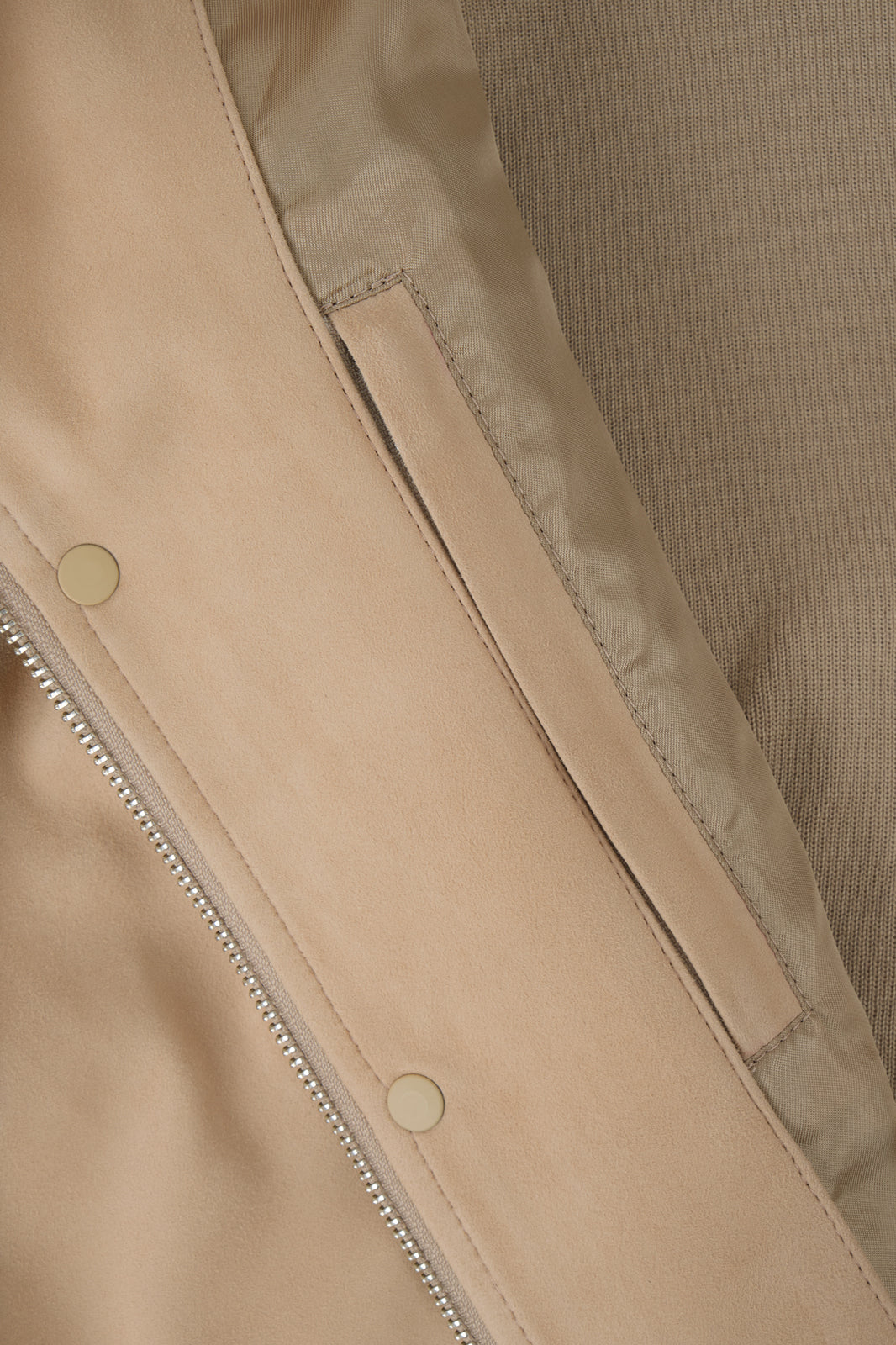 On shirt - Bi-material - Beige