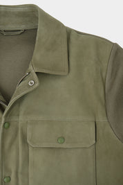 On shirt - Bi-material - Dark celadon