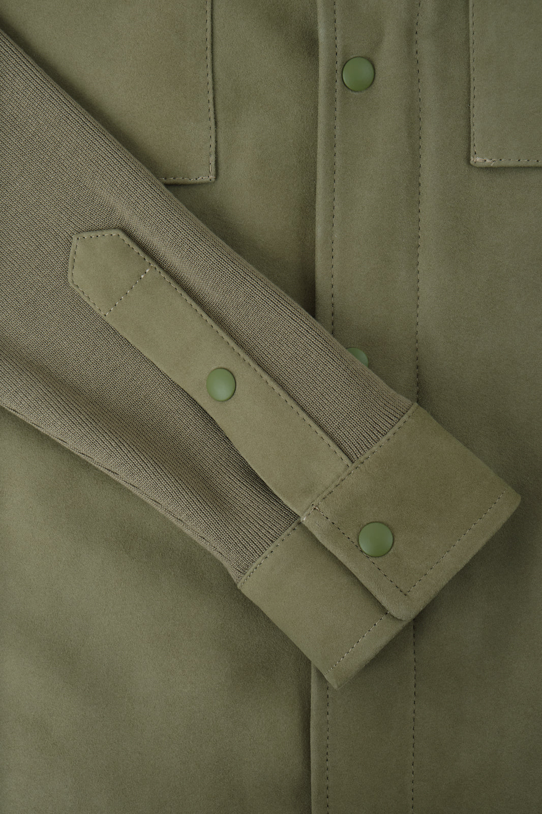 On shirt - Bi-material - Dark celadon