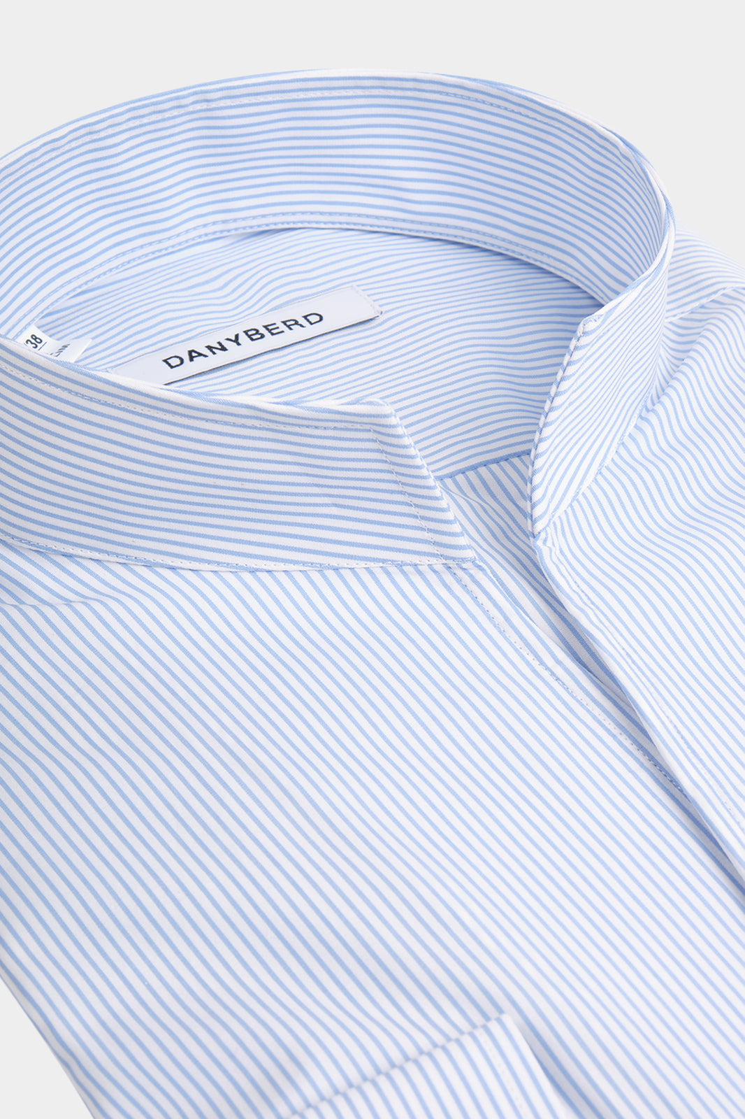 Fine striped Indian collar shirt