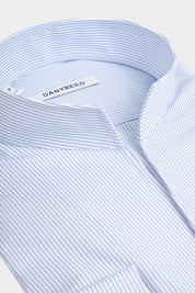 Fine striped Indian collar shirt