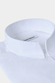 Linen shirt with Indian collar - White