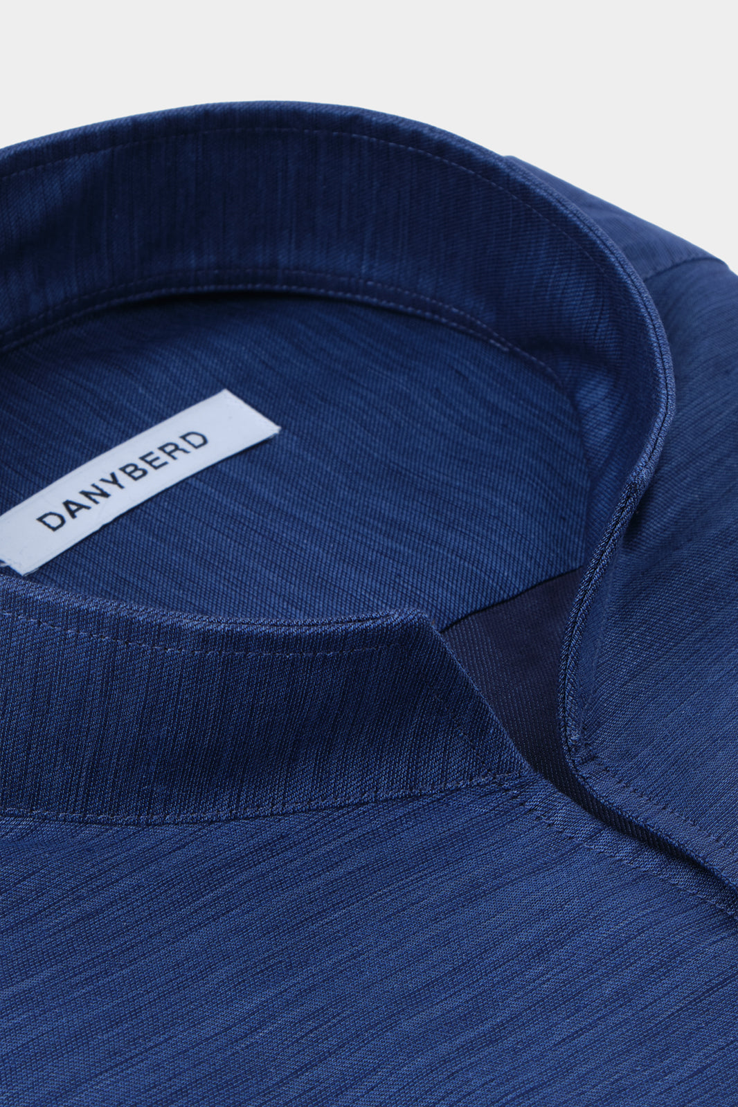 Chemise col indien en lin mélangé -  Bleu nuit