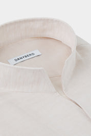 Linen blend shirt with Indian collar - Beige