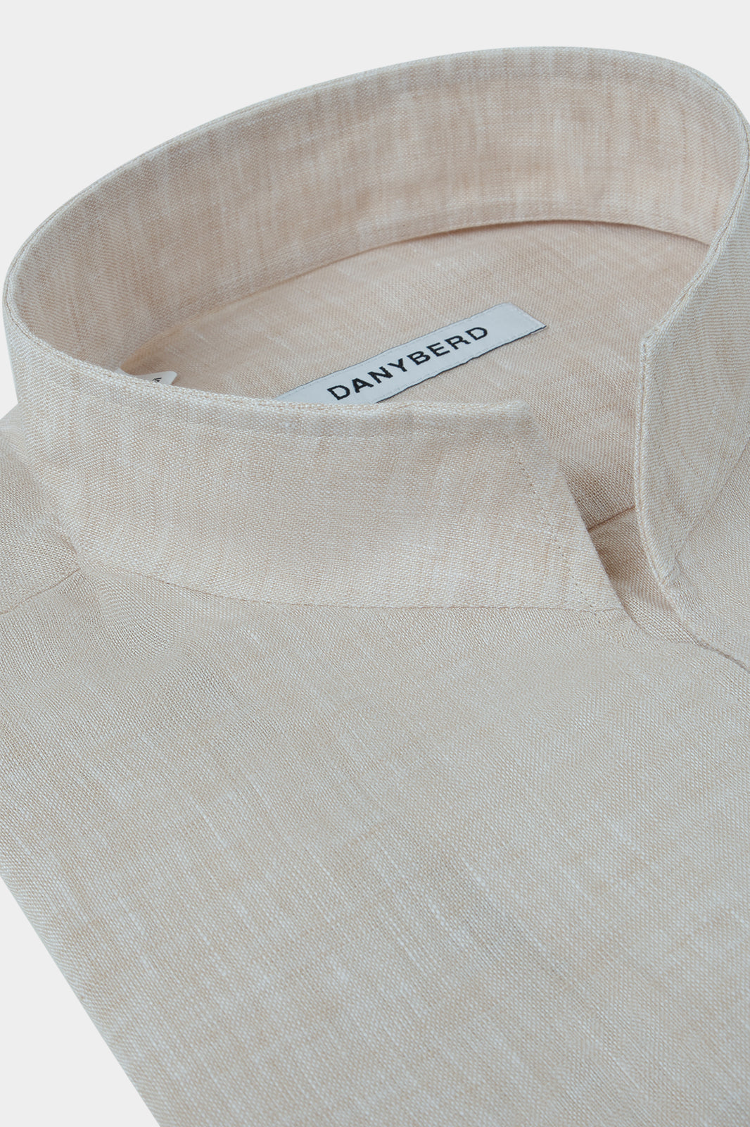 Linen shirt with Indian collar - Beige