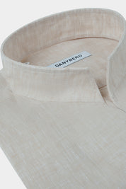 Linen shirt with Indian collar - Beige