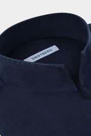 Linen shirt with Indian collar - Navy