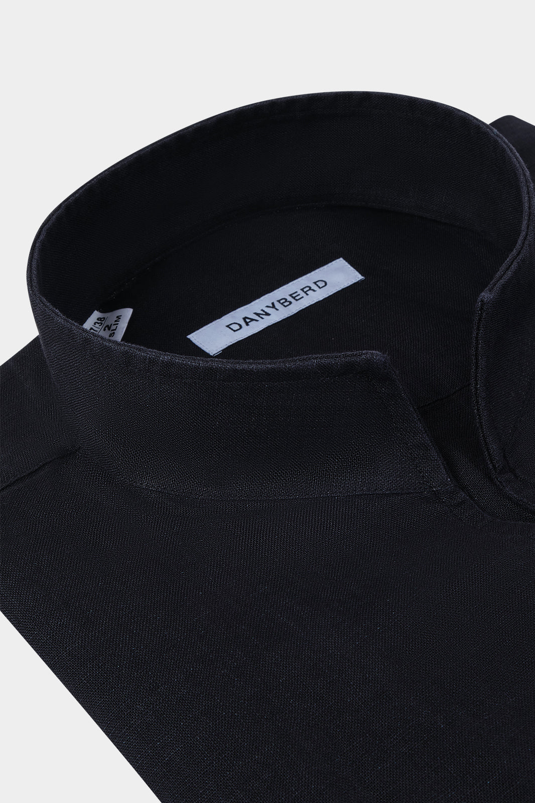 Linen shirt with Indian collar - Black