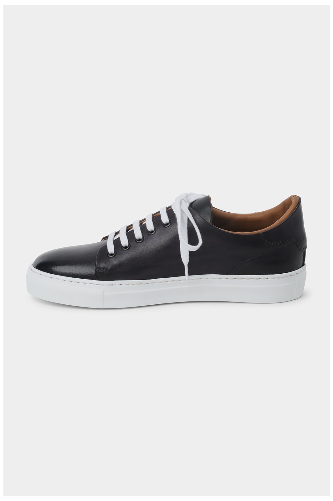Patinated leather sneakers - Grey