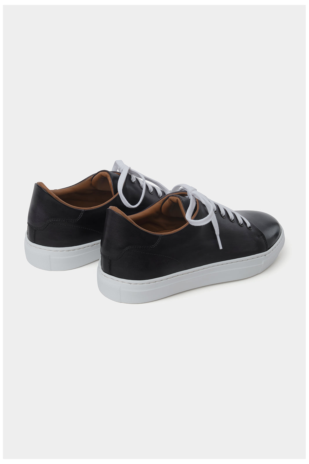 Patinated leather sneakers - Grey