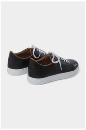 Patinated leather sneakers - Grey