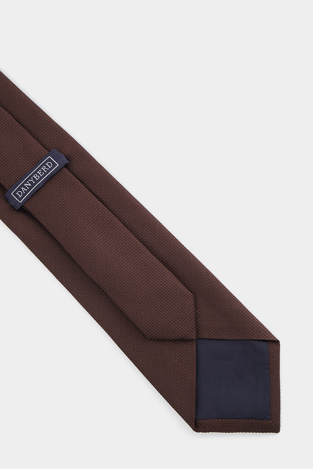100% Silk Tie - Dark Brown Textured Solid