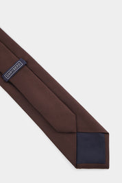 100% Silk Tie - Dark Brown Textured Solid