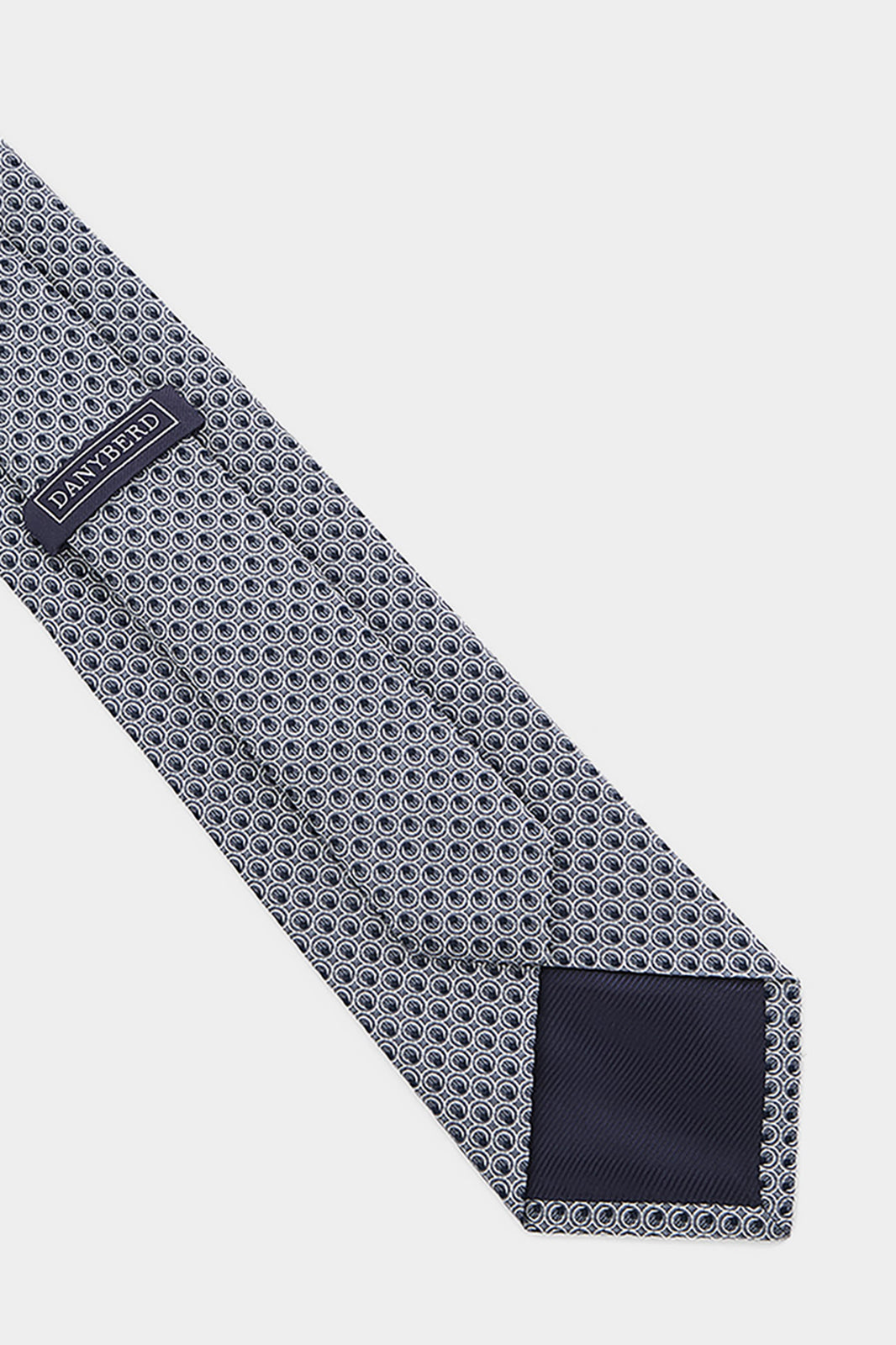 100% silk tie - Grey intertwined circle pattern
