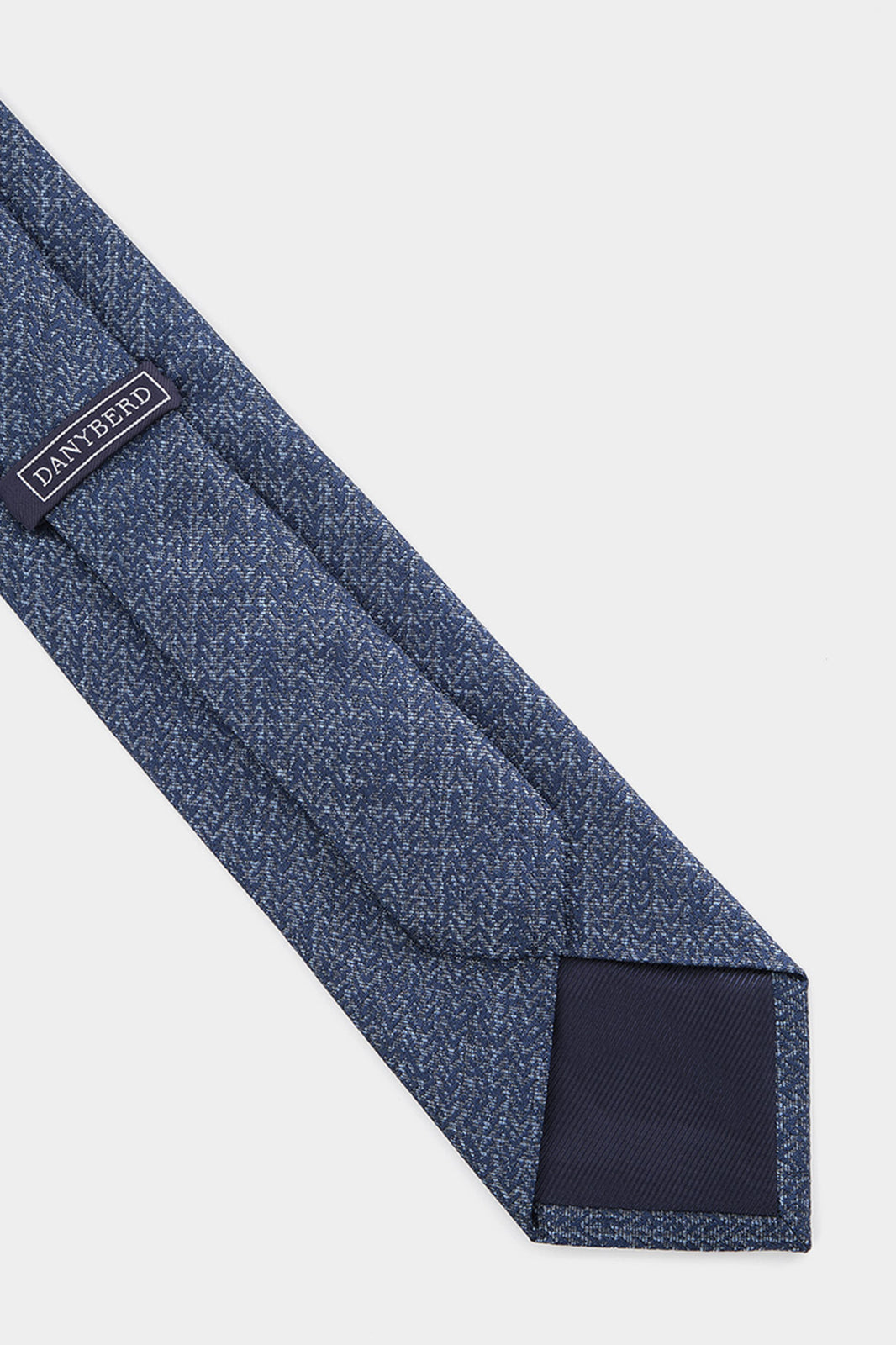 100% silk tie - Blue with herringbone pattern