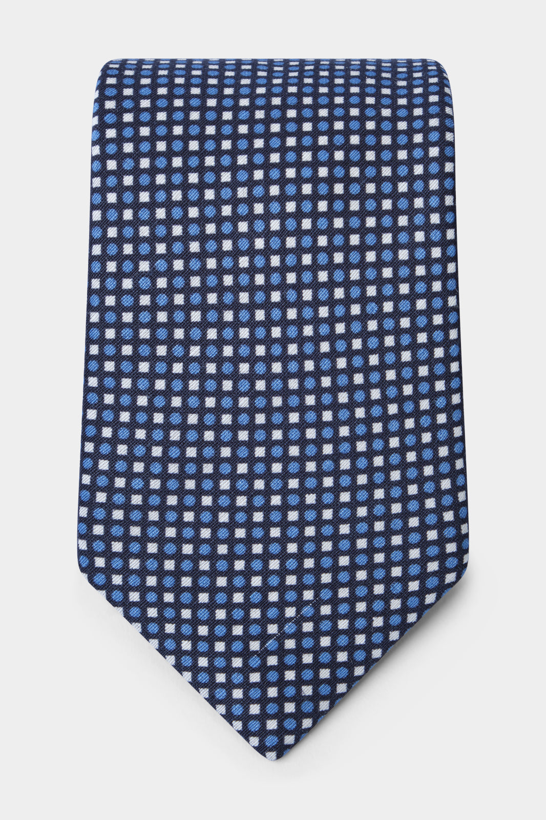100% Silk Tie – Blue with White Dots
