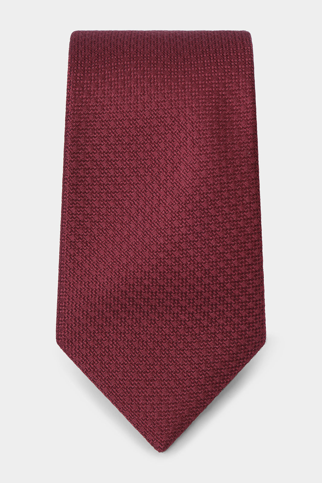 100% Silk Tie - Embossed Burgundy