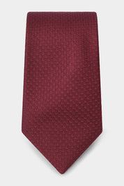 100% Silk Tie - Embossed Burgundy