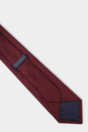 100% Silk Tie - Embossed Burgundy