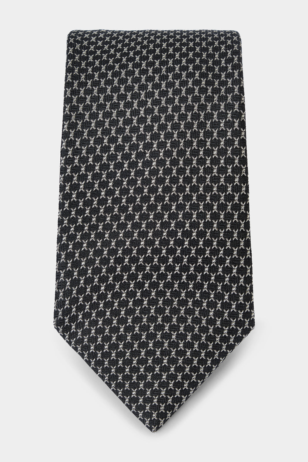 100% silk tie - Black with white pattern