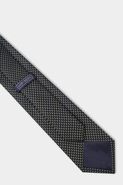 100% silk tie - Black with white pattern