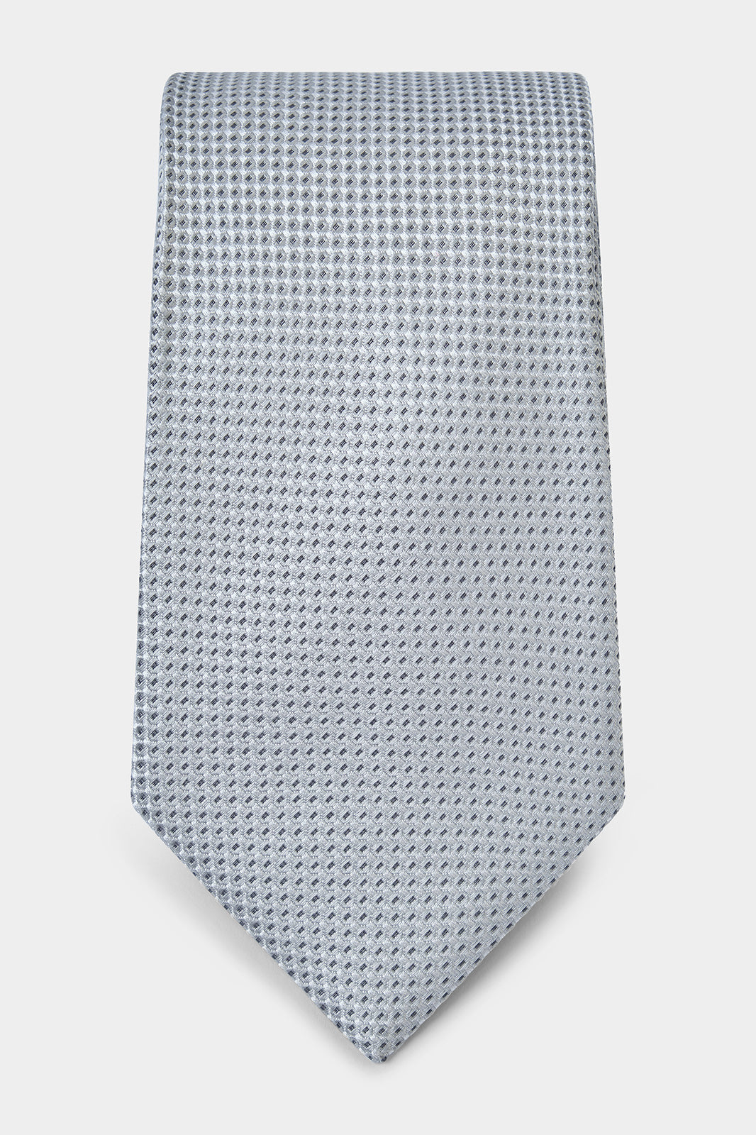 100% silk tie - Grey with pearl pattern