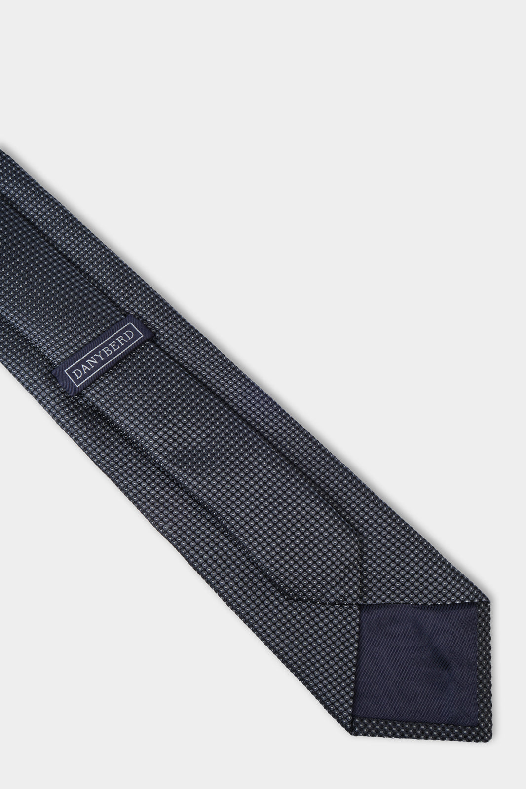 100% silk tie - Charcoal gray with light polka dots