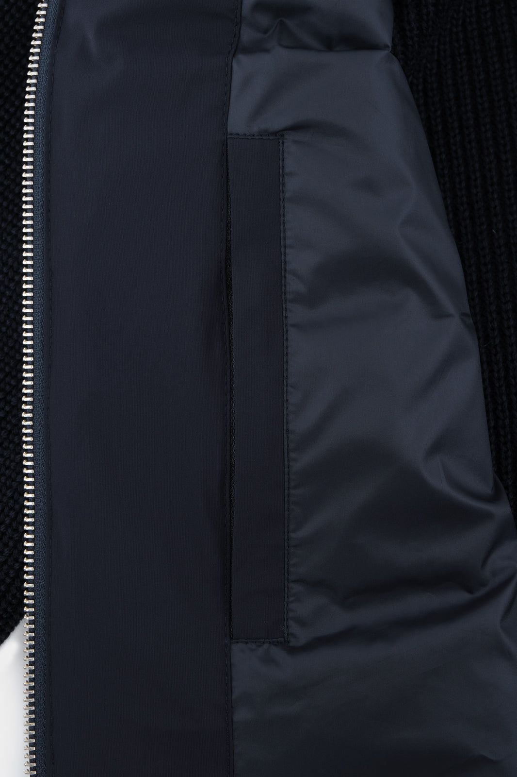 Two-material zipped jacket - Navy