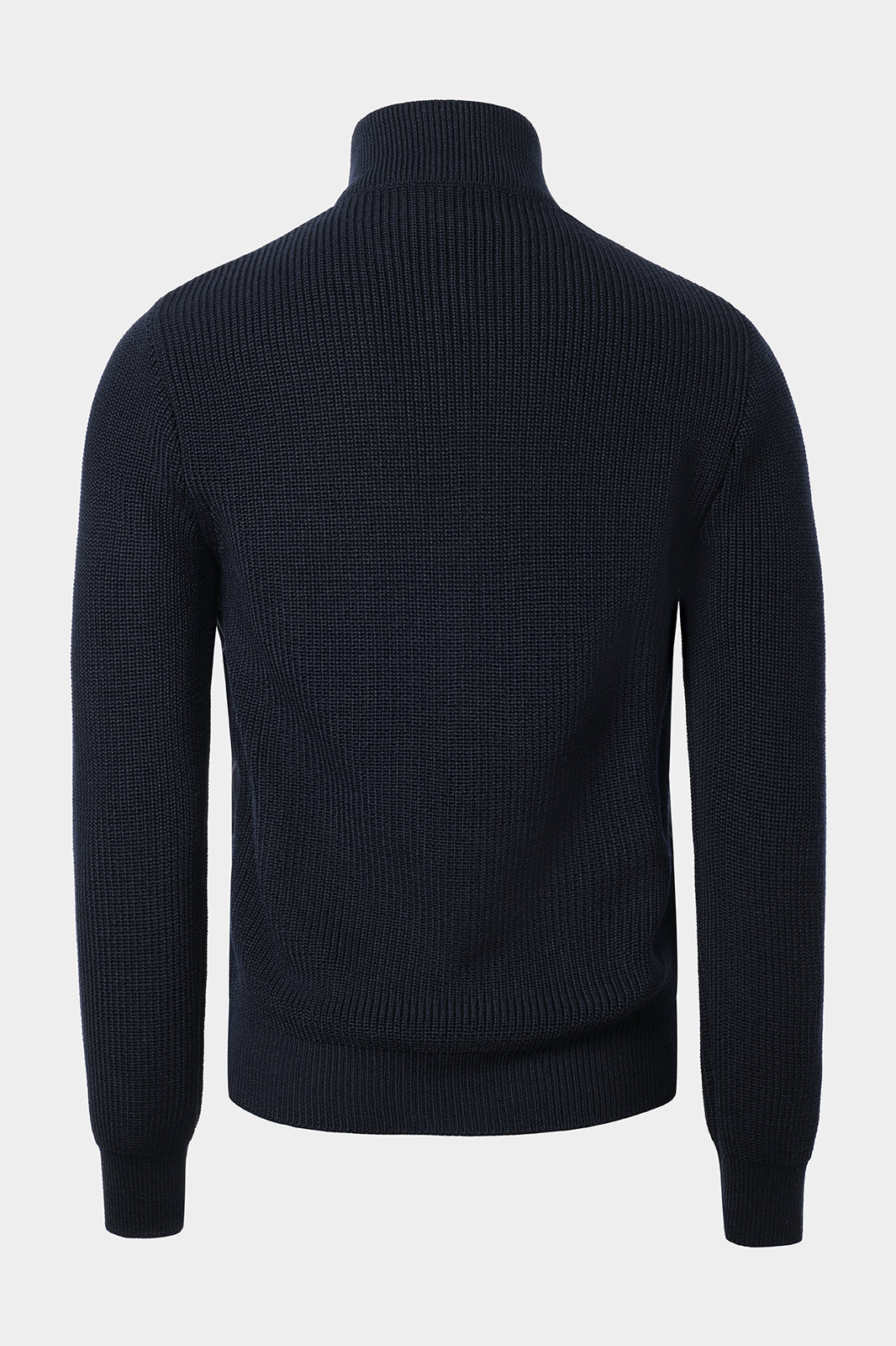 Two-material zipped jacket - Navy