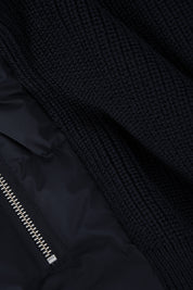Two-material zipped jacket - Navy