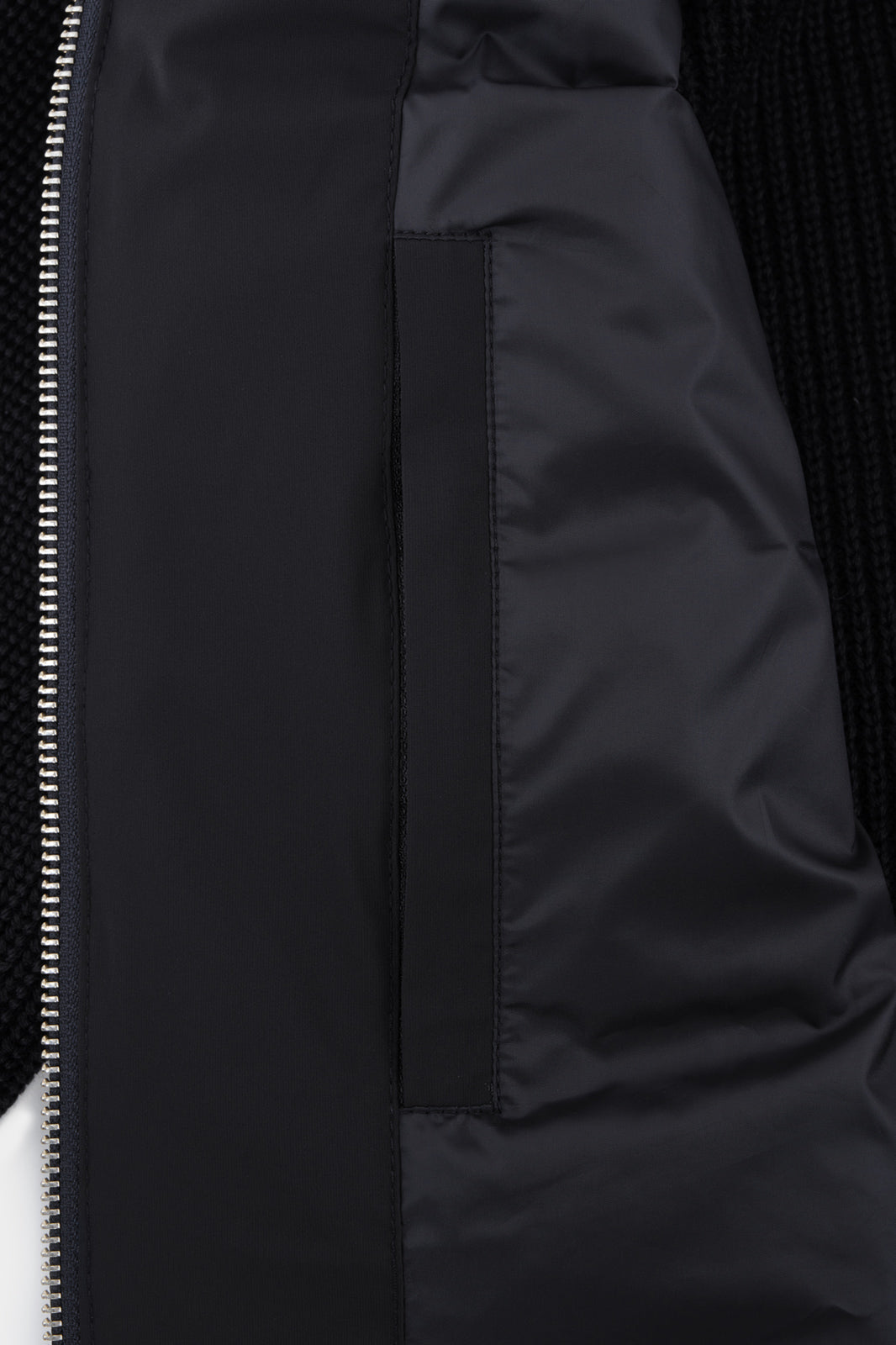 Two-material zipped jacket - Black