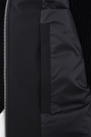 Two-material zipped jacket - Black