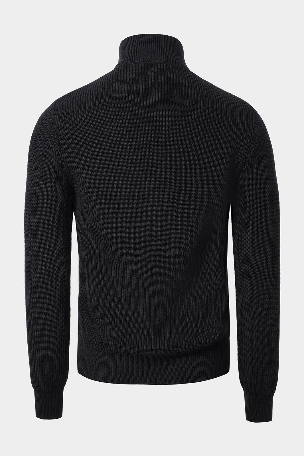 Two-material zipped jacket - Black