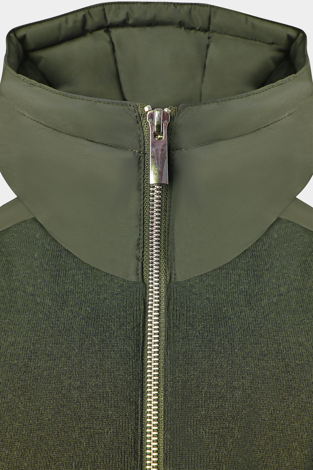 Technical Hooded Zip-Up Vest - Khaki