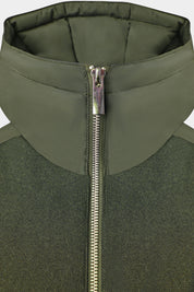 Technical Hooded Zip-Up Vest - Khaki