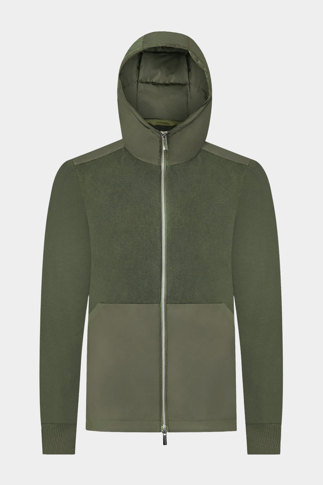 Technical Hooded Zip-Up Vest - Khaki