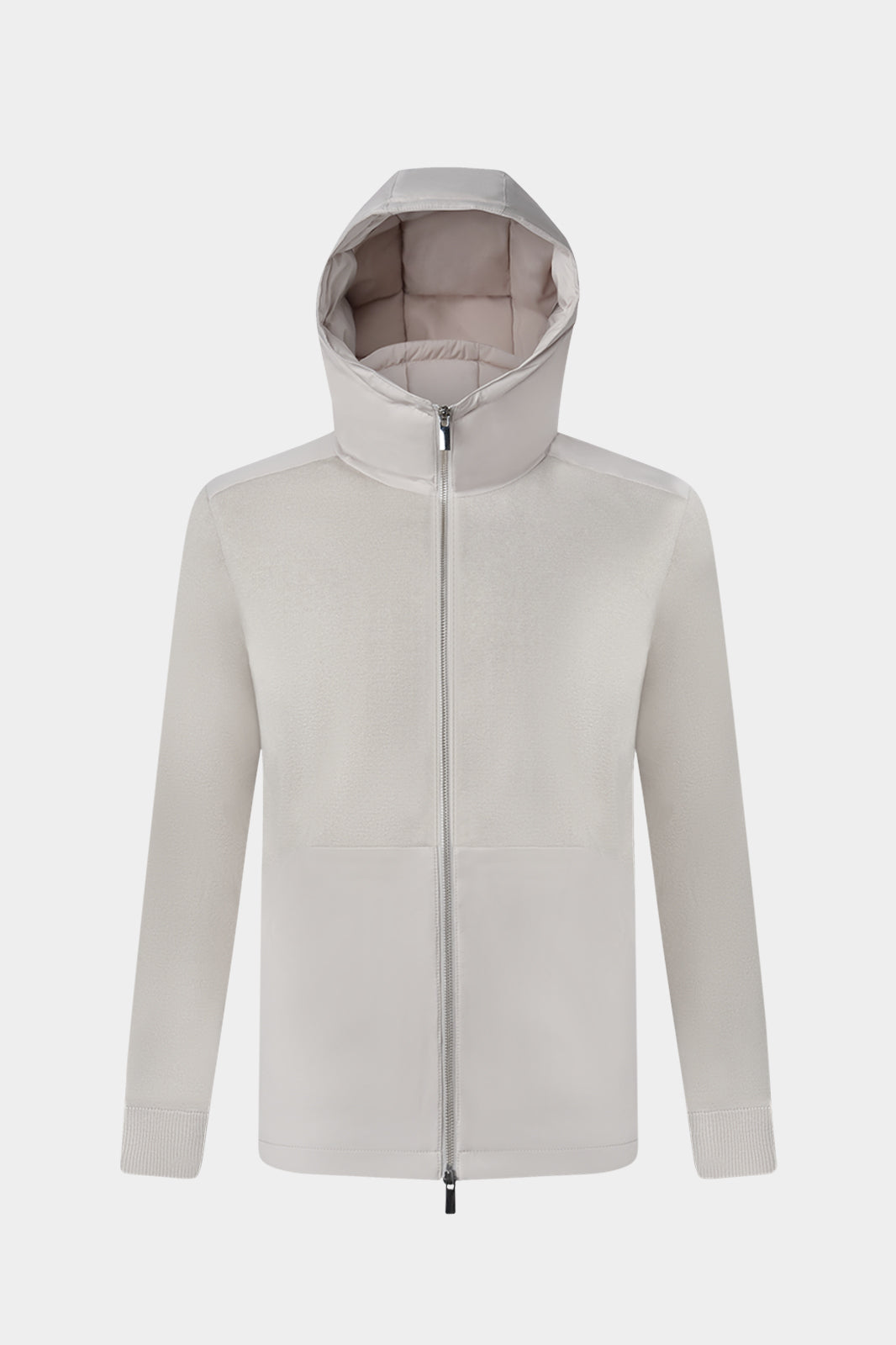 Technical Hooded Zip-Up Vest - Greige