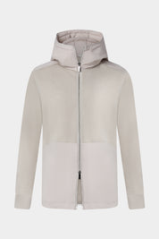 Gilet double zip homme avec capuche non amovible en bi-matiere