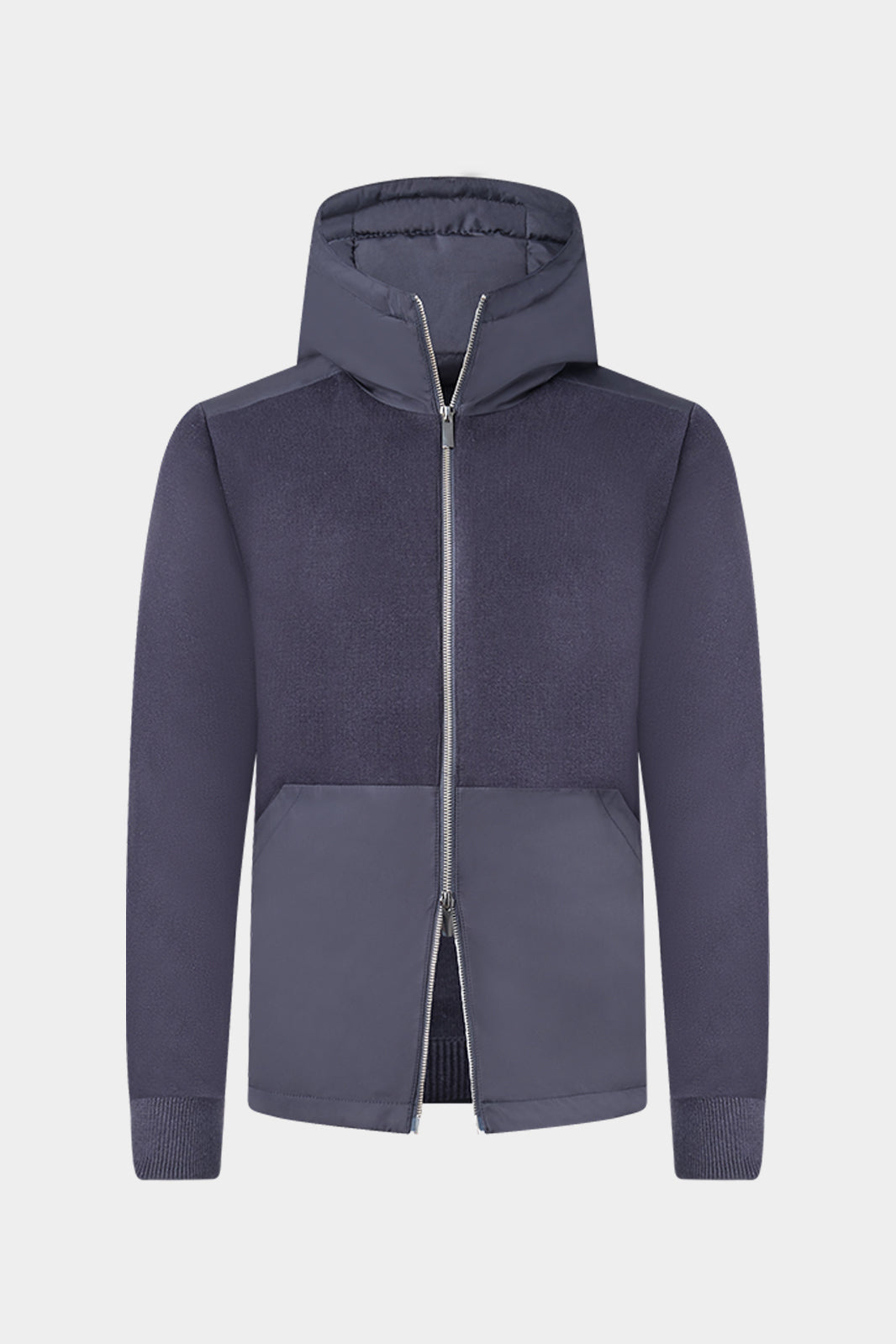Gilet double zip homme avec capuche non amovible en bi-matiere