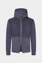 Gilet double zip homme avec capuche non amovible en bi-matiere