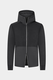 Gilet double zip homme avec capuche non amovible en bi-matiere
