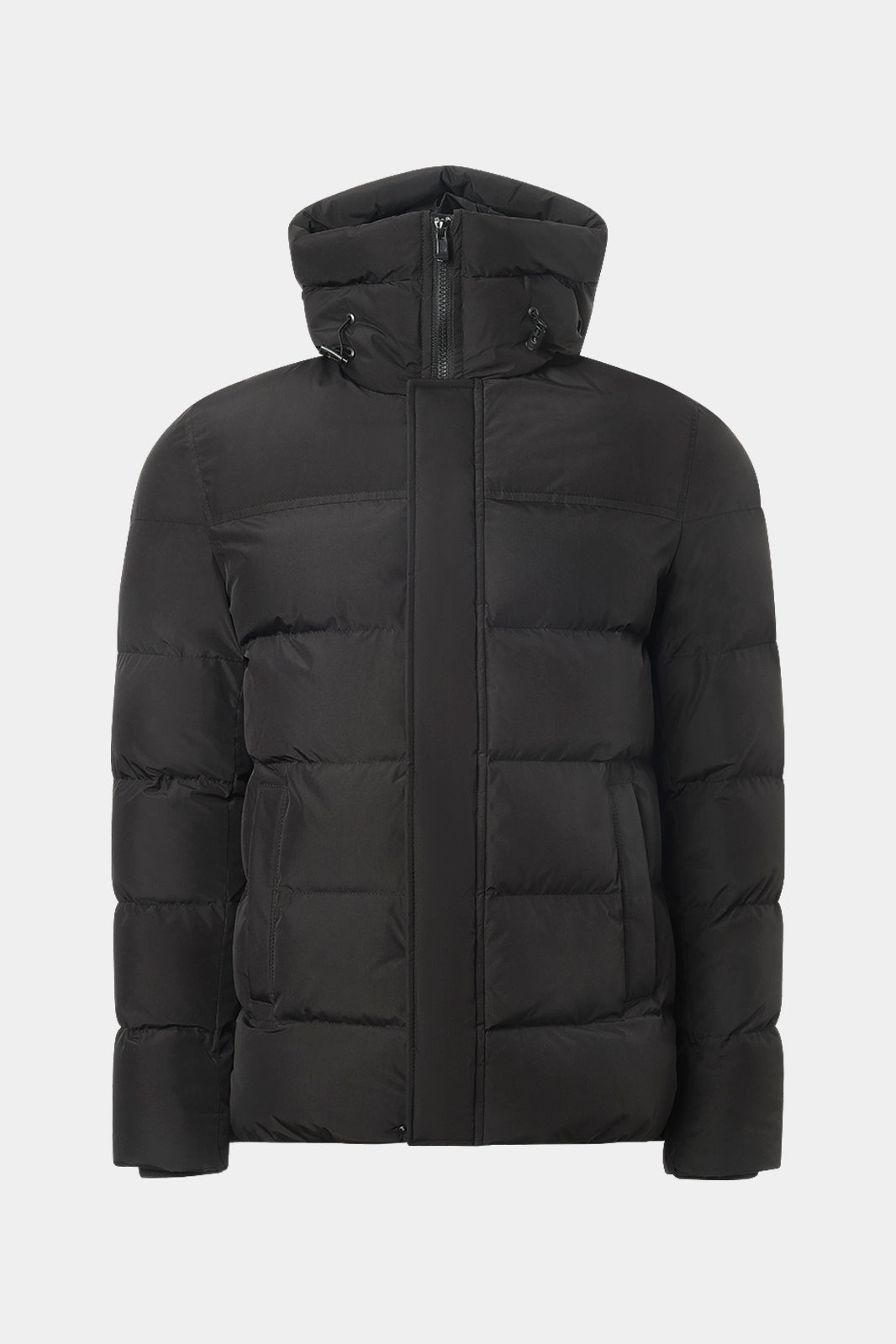 High-neck, zipped down jacket - Black