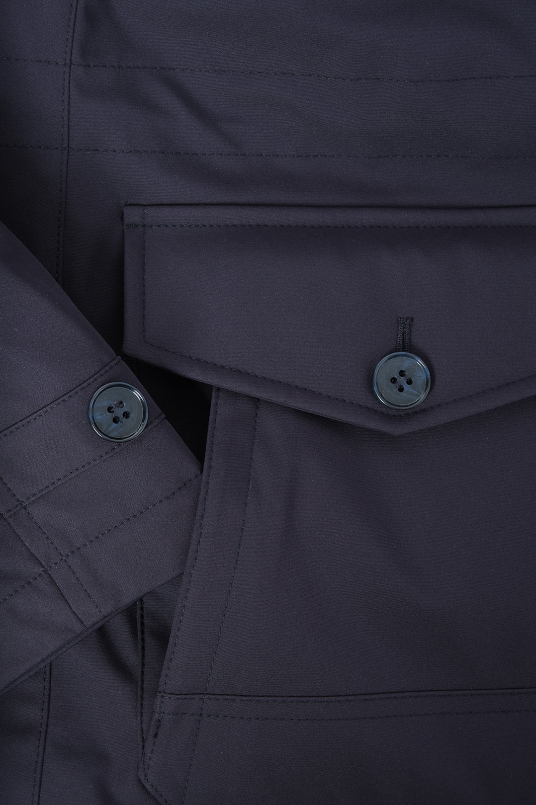 Thick Saharan parka with removable hood - Navy