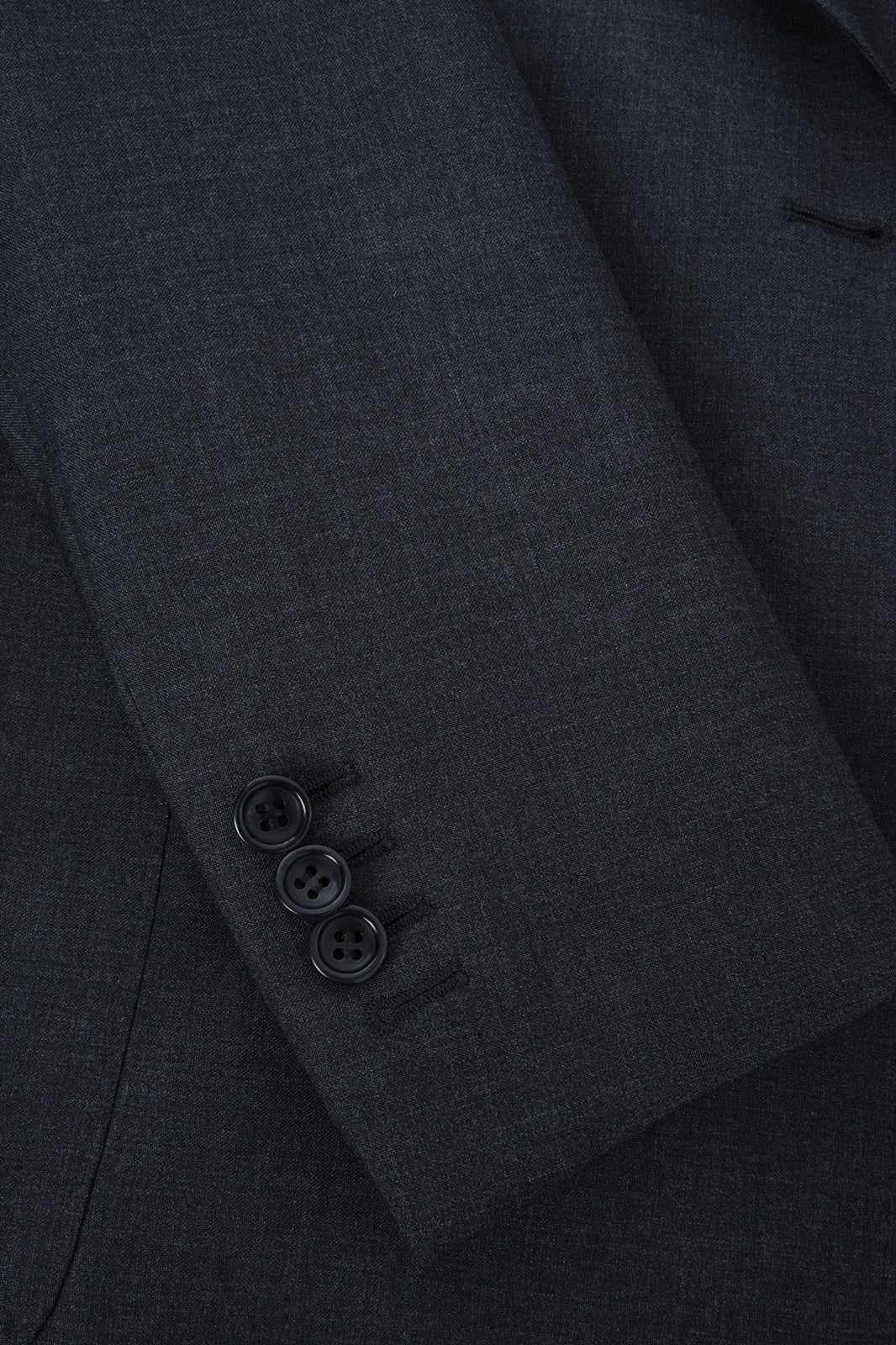 Double-breasted wool suit with patch pocket - Charcoal grey