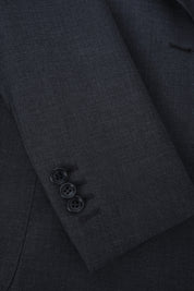 Double-breasted wool suit with patch pocket - Charcoal grey