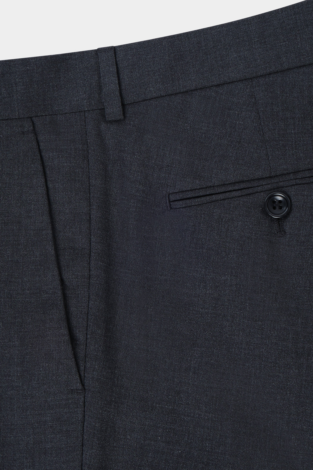 Double-breasted wool suit with patch pocket - Charcoal grey
