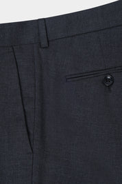 Double-breasted wool suit with patch pocket - Charcoal grey